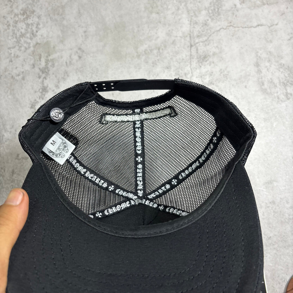 Chrome Hearts FUCK Hollywood trucker hat black