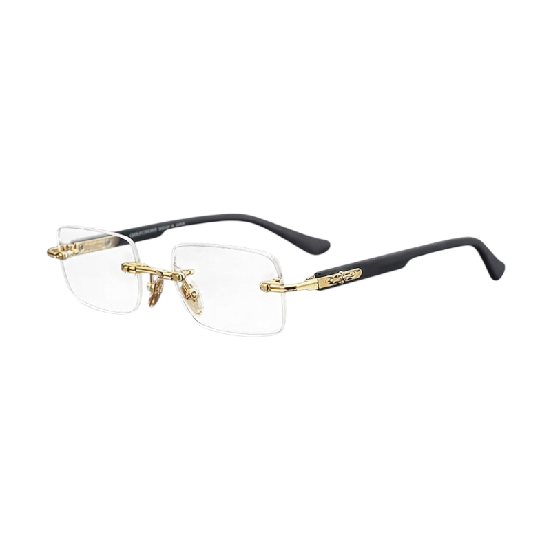 Chrome Hearts Deep II rimless Glasses black and gold