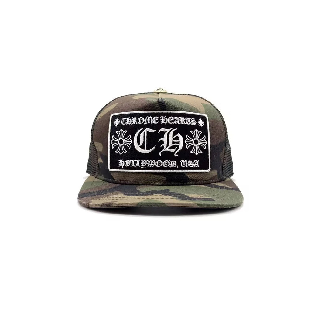 Chrome hearts camouflage trucker cap