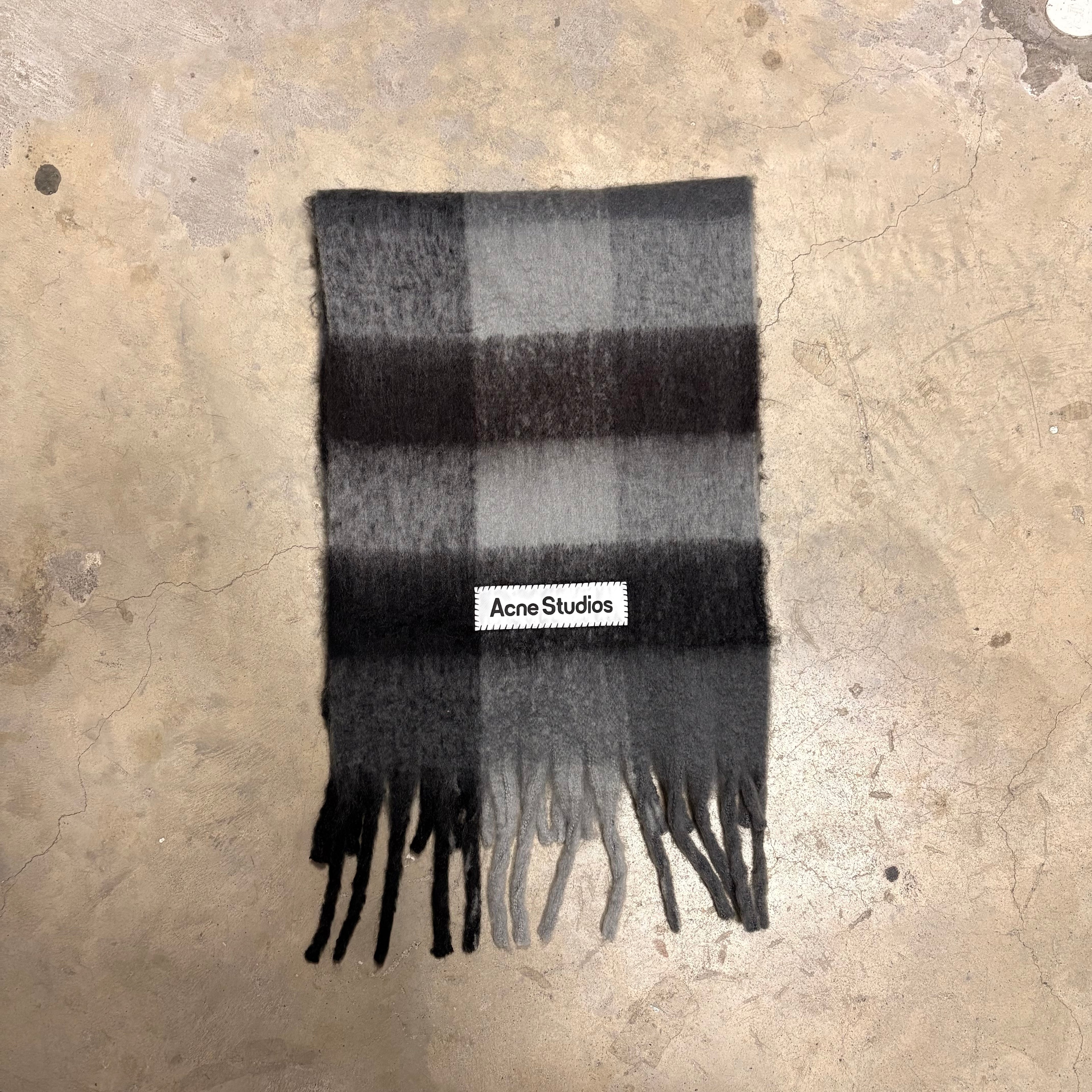Acne studios MOHAIR SCARF Black/Grey/Dark Grey