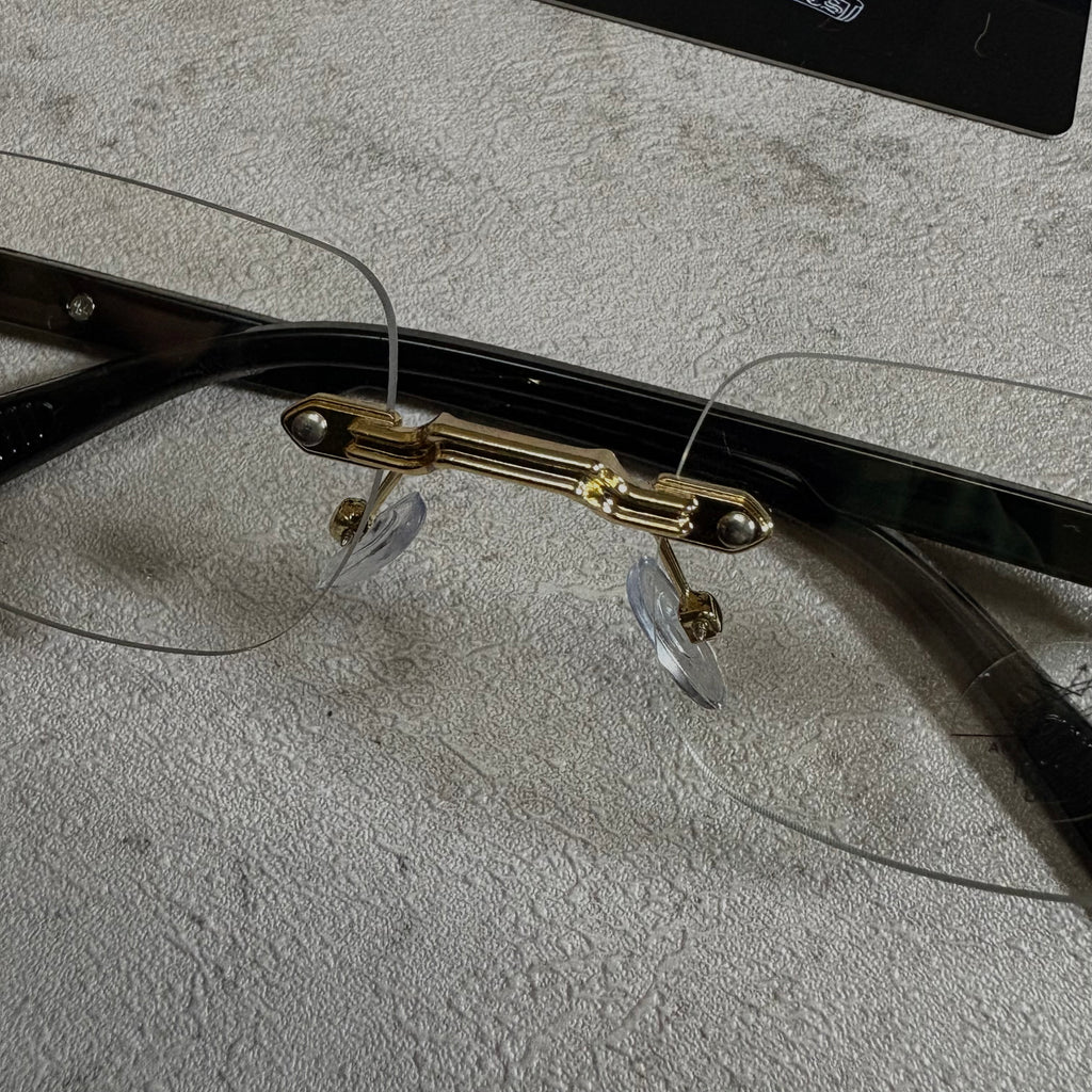 Chrome Hearts Deep II rimless Glasses black and gold