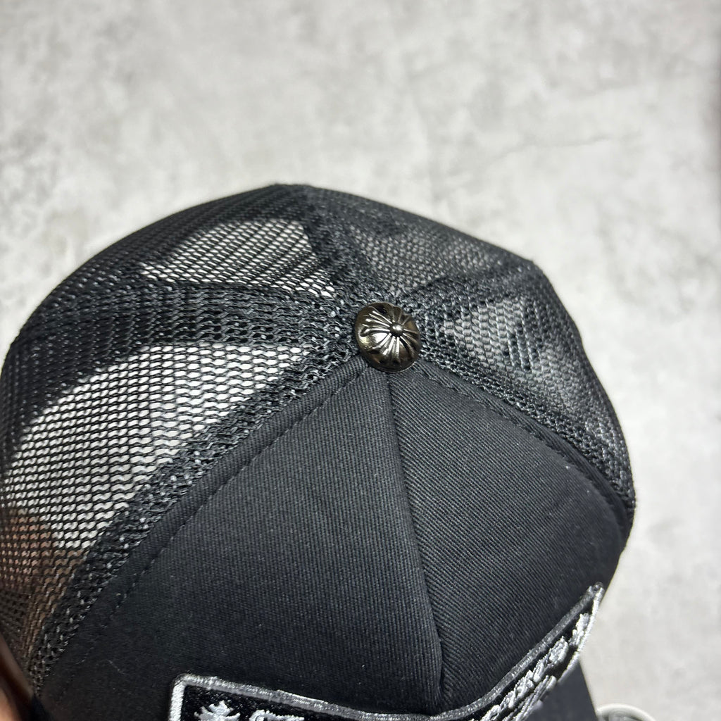 Chrome Hearts FUCK Hollywood trucker hat black