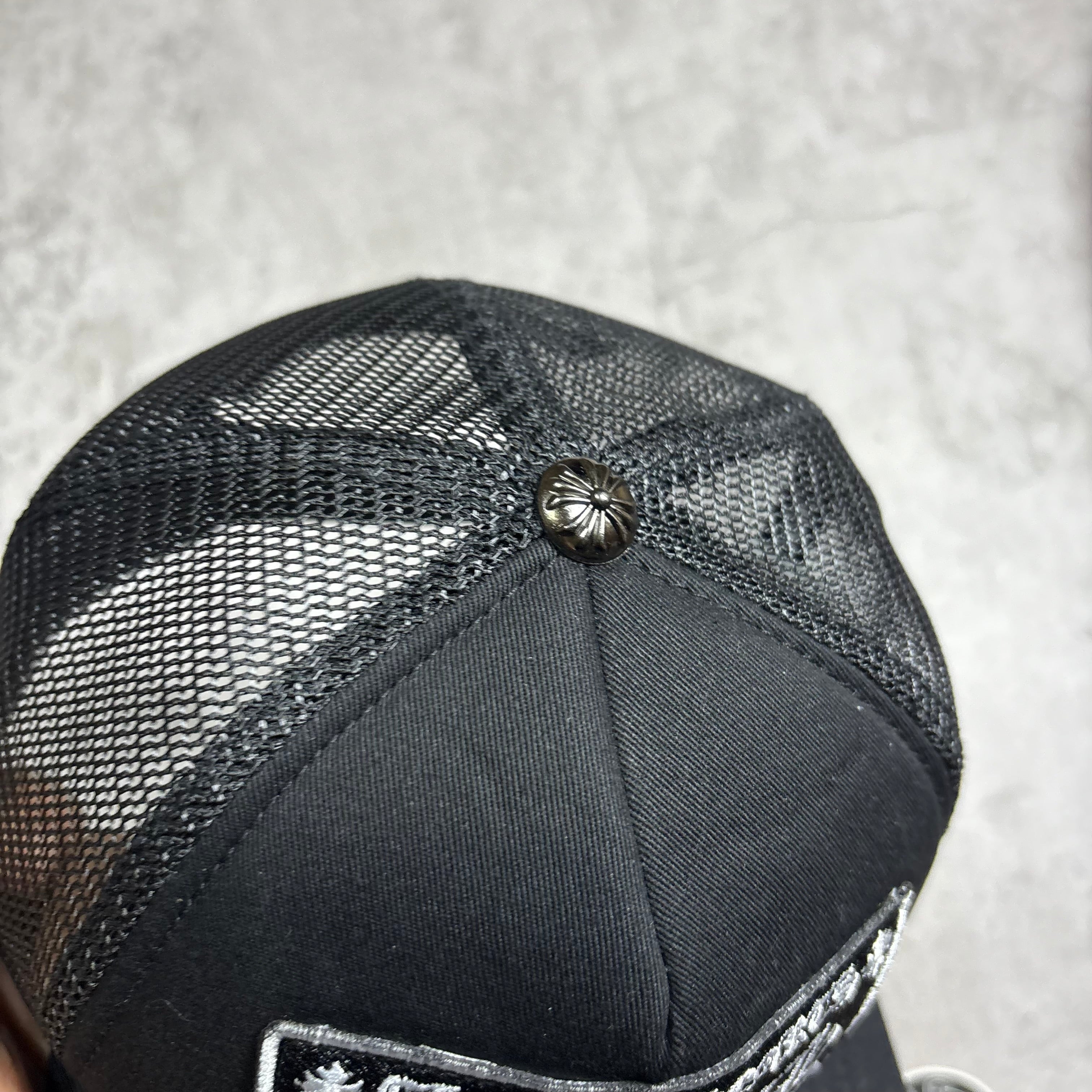 Chrome Hearts FUCK Hollywood trucker hat black