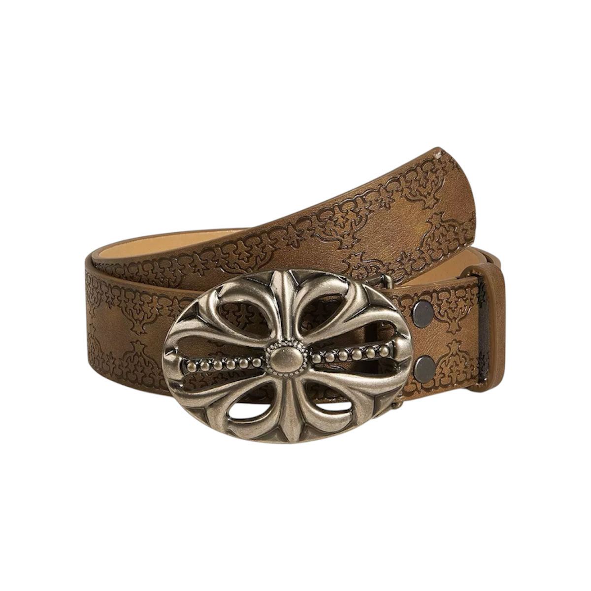 Chrome Hearts leather belt brown