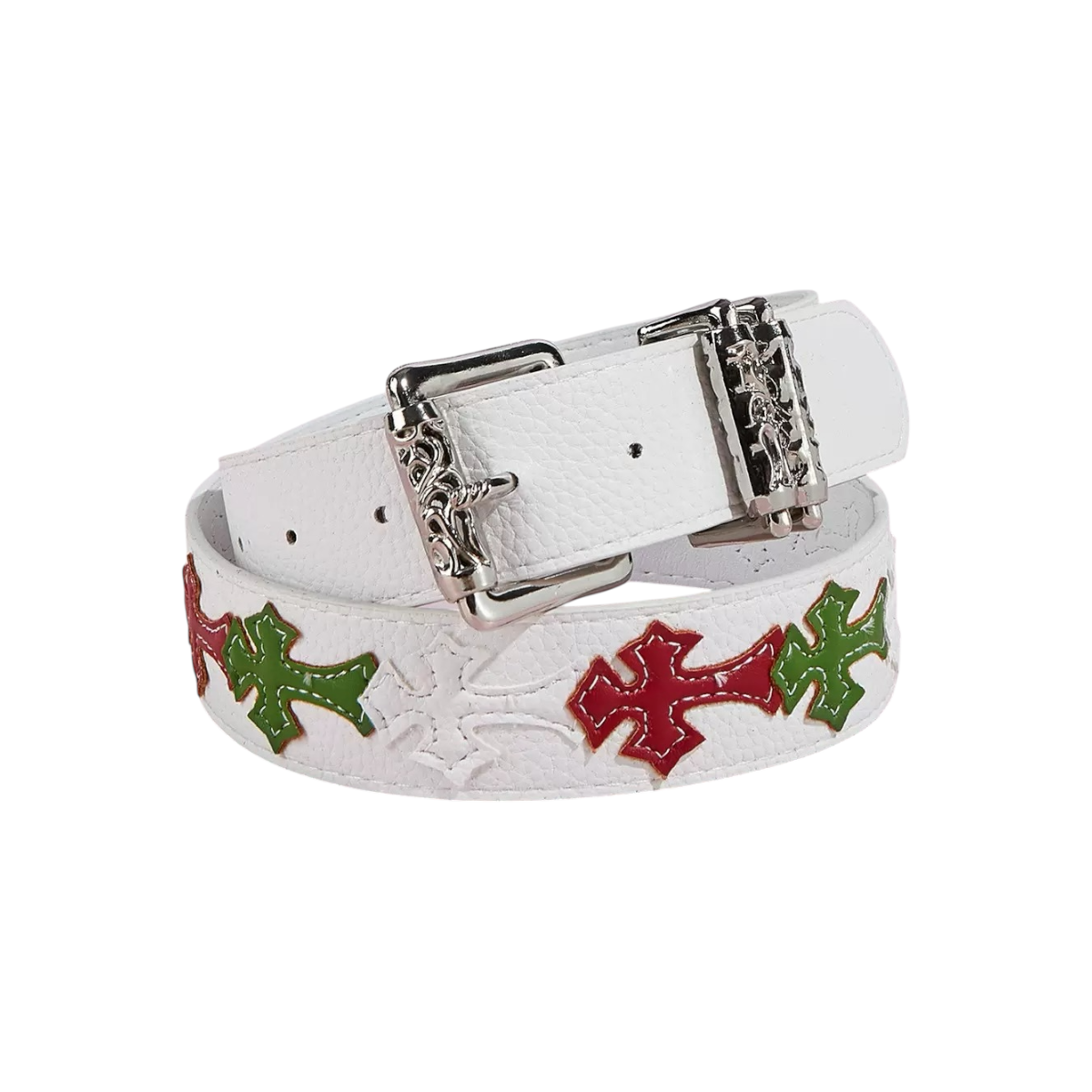 Chrome Hearts multi cross belt white
