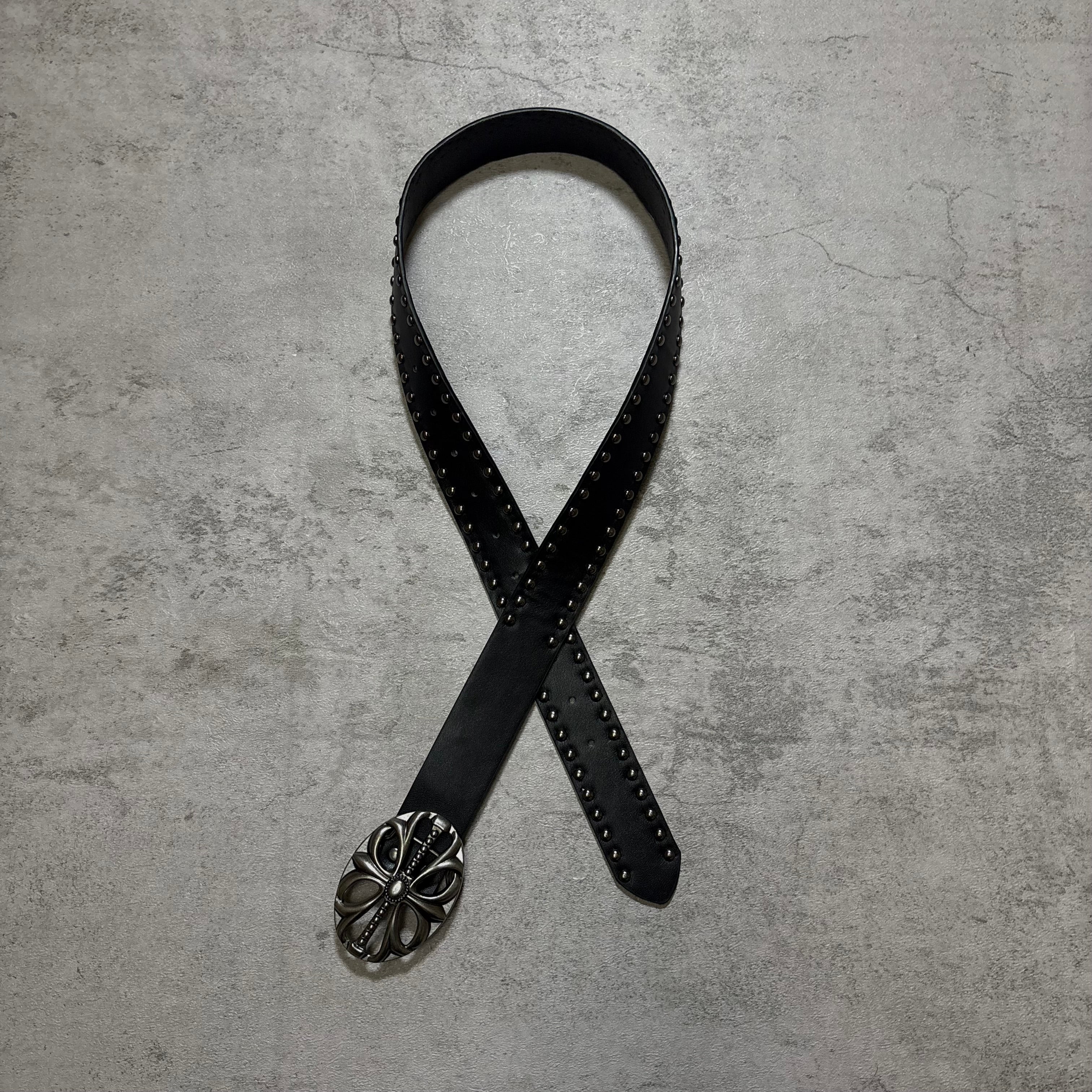 Chrome Hearts leather belt black