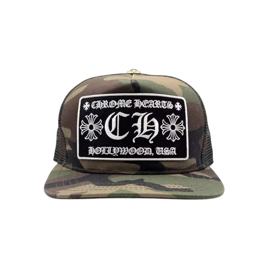 Chrome hearts camouflage trucker cap