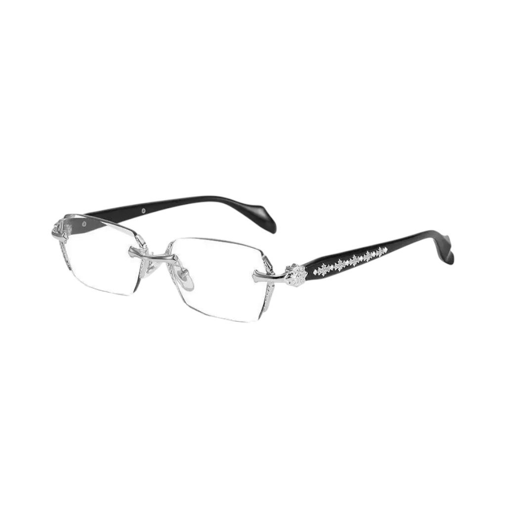 Chrome Hearts rimless Glasses black and silver