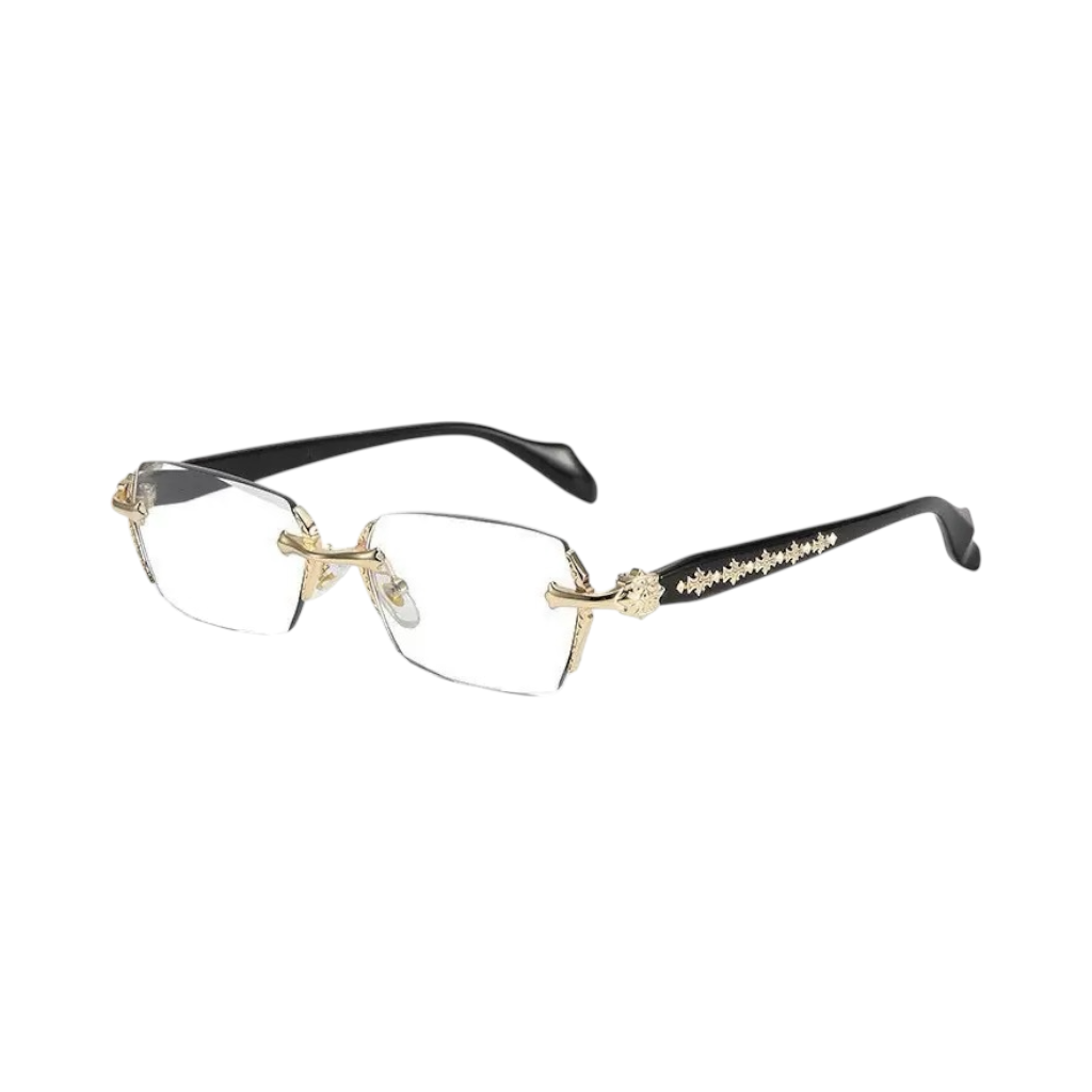 Chrome Hearts rimless Glasses black and gold