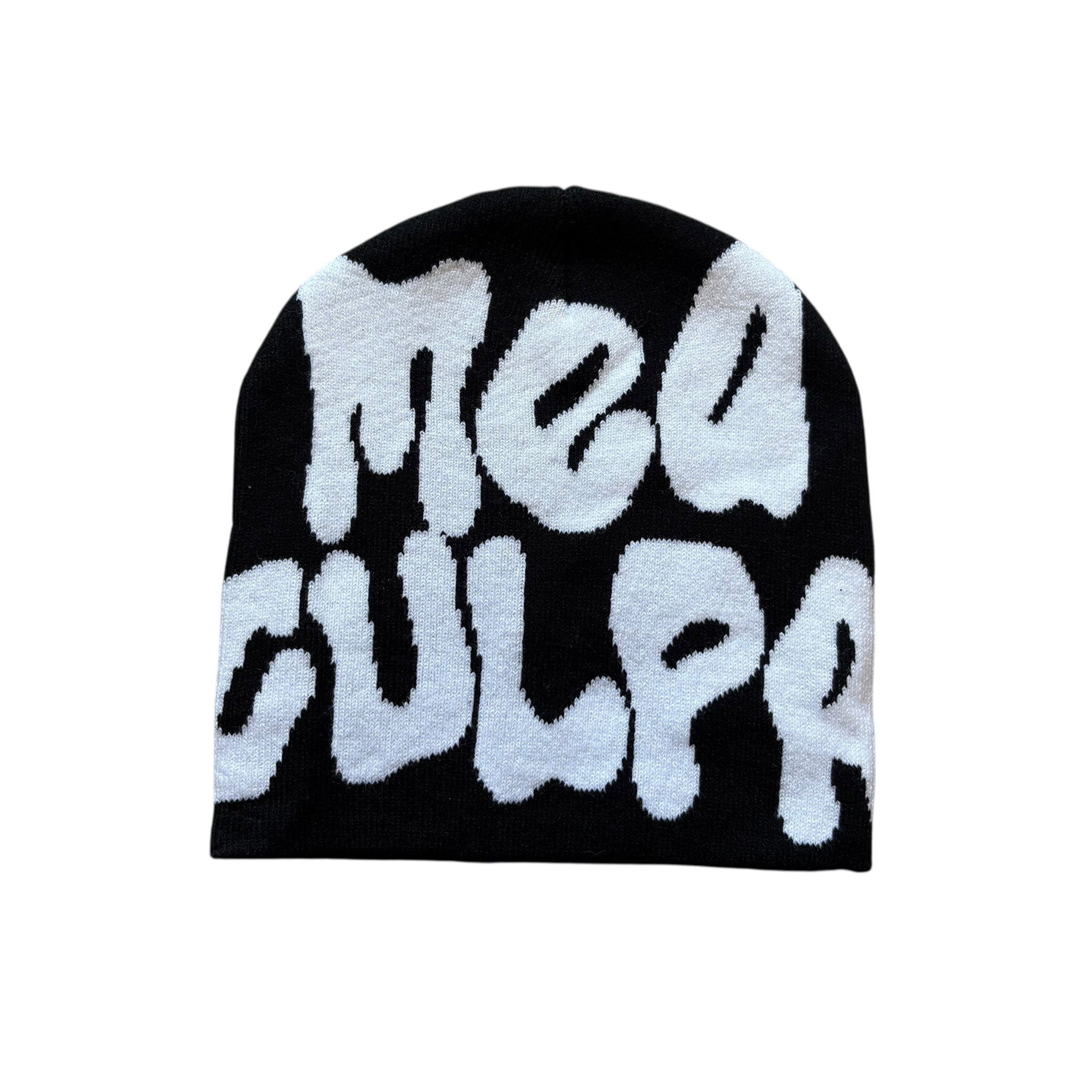 MEA CULPA BEANIE Black And white